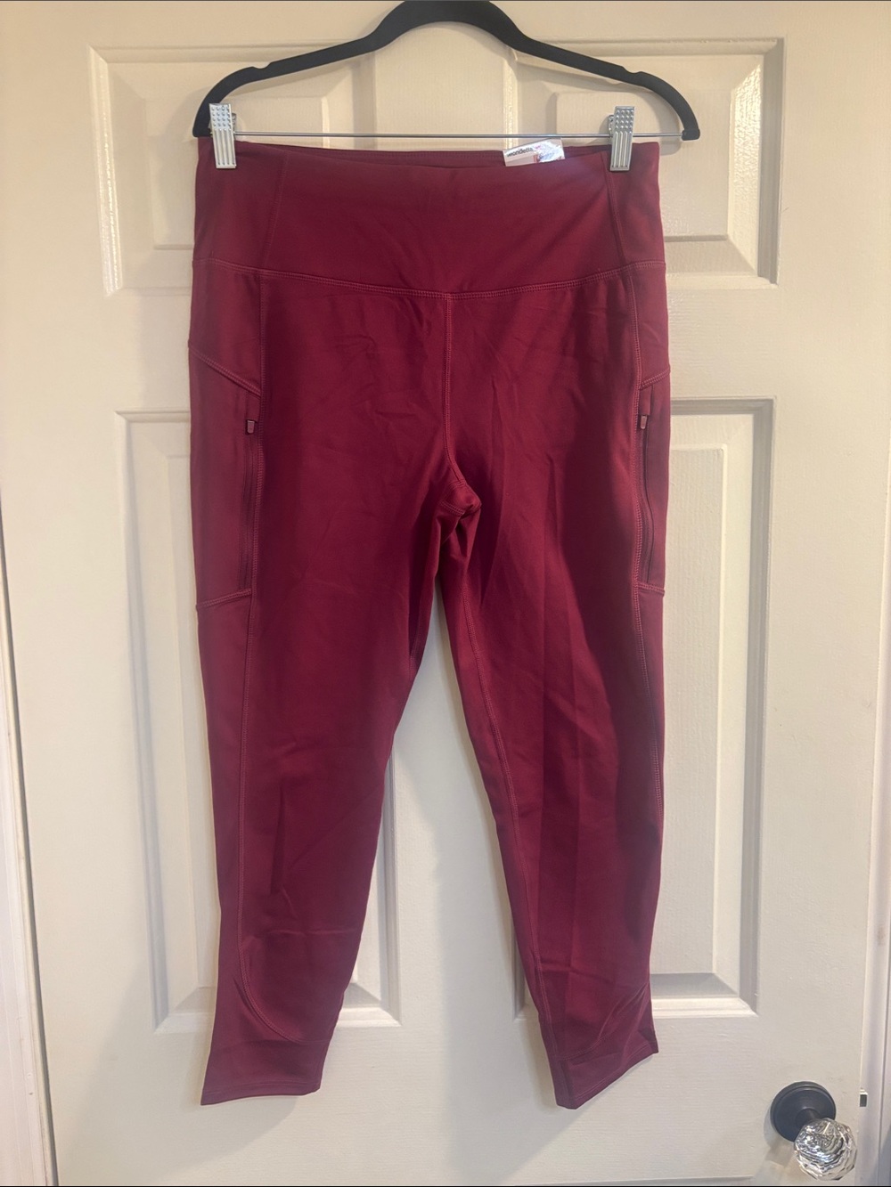 Mondetta Burgundy Kids Leggings with Side Pockets